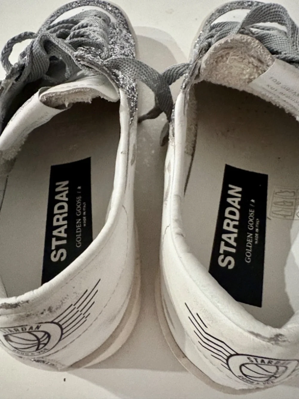 Golden Goose Stardan Silver Glitter Star Sneakers Size 40 - Picture 7 of 7